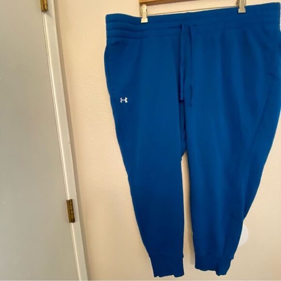 Under Armour Rival Fleece lined cotton Jogger sweat pants teal blue plus size 3X - Picture 2 of 13